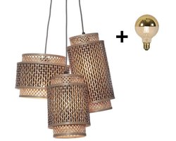 Hanging Lamp - BHUTAN - Bamboo / 3-Shades
