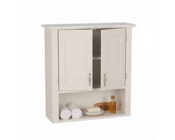 Hangkast badkamer - 62 x 58 x 20 cm - wit