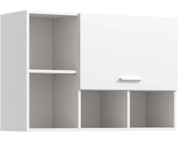 Hangkast Free wandkast voor badkamer, keuken of bijkeuken, compacte bovenkast - 95x64x34 cm Wit