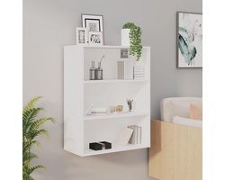 Hangkast Woonkamer - Wandkast Opzetkast - Extra Opbergruimte - Glad Oppervlak Vochtbestendig - 90 Cm Hoog - Wit