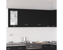 Hangkasten Set - Opzetkasten Keuken - Keuken Opbergen - Vlekbestendig Oppervlak - 100 x 31 x 60 cm - Zwart Eiken