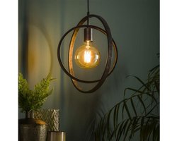 Hanglamp 1 Lamp - Turn Around - Metaal - Charcoal Finish - Woonkamer - Keuken - Slaapkamer - In Hoogte Verstelbaar tot 150 cm - Exclusief Lichtbron - E27 Fitting - Voedingstype Netstroom