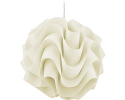 hanglamp - 137 x 34 cm - geplooide lampenkap - stof - slaap- en woonkamer - wit