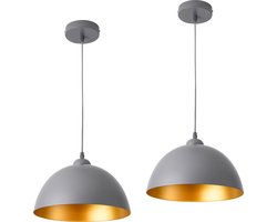 Hanglamp 18xØ30 cm 2xE27 Toulon set van 2 grijs en goud