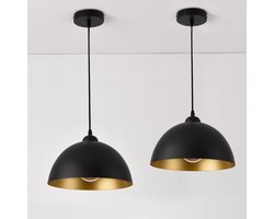 Hanglamp 18xØ30 cm 2xE27 Toulon set van 2 zwart en goud