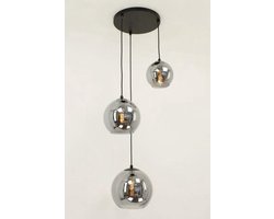 Hanglamp 3-Lichts | 3 Bollen ( 15,20,25 cm) | Industrieel | Woonkamer | Eetkamer | Smoke |