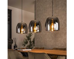 Hanglamp 3L drift glass - Smoke grey glas