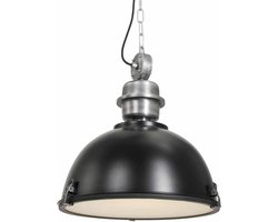 Hanglamp | 42 cm | bikkel industriële hanglampen | E27 | zwart | glas en metaal | industriële verlichting