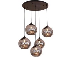 hanglamp 5 lamp smoke glas