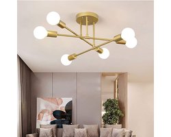 Hanglamp - 60CM - groot - E27 - 6 lampen - retro - metalen kroonluchter - goud- (zonder lampen)