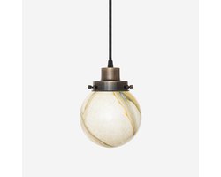 Hanglamp aan snoer Marmer bol 20's Brons - Art Deco Trade
