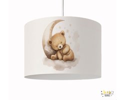 Hanglamp Beer op maan- kinderkamer decoratie-verlichting-30 cm diameter-Beer-Maan-incl pendel