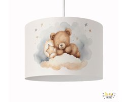 Hanglamp beer op wolk-sfeerverlichting-kinderkamer-beer-wolken-verlichting-incl pendel-accessoires