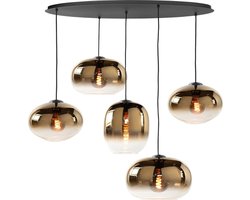 Hanglamp Bellini Ovaal Goud Transparant Glas 5Lichts