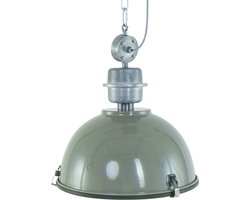 Hanglamp Bikkel 7586G hoogte verstelbaar in oudgroen met industriële uitstraling van Steinhauer, diameter 42 cm, geschikt voor E27 lamp tot 40 watt