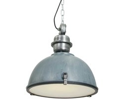 Hanglamp Bikkel 7586GR industrieel grijs met ruw geschuurde elementen, in hoogte verstelbaar tot 150 cm, Steinhauer, geschikt voor E27 lichtbronnen