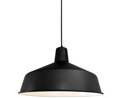 Hanglamp Blackmoon 1443ZW Zwart Ø40cm - Metaal, E27 Fitting, In Hoogte Verstelbaar - Mexlite - Stoere Hanglamp voor Binnen