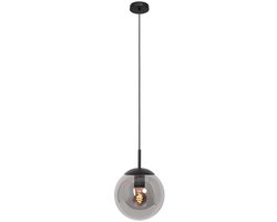 Hanglamp Bollique 25cm Zwart - Design, Hoogteinstelbaar, Glas en Metaal - Steinhauer