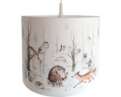 Hanglamp bosdieren-Kinderkameraccessoires-Dieren-Forest friends lamp-Vosjes-Beer-met pendel-Kinderkamerdecoratie