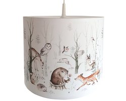 Hanglamp bosdieren-Kinderkameraccessoires-Dieren-Forest friends lamp-Vosjes-Beer-met pendel-Kinderkamerdecoratie