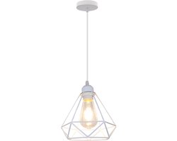 Hanglamp Cage Metalen Lampenkap Plafondlamp Vintage E27 voor Keuken Woonkamer Slaapkamer Wit