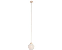 Hanglamp - crème - Travino - linnen steen - Ø 21cm - E27 - 4598CR - Anne Lighting