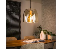 Hanglamp Dain 1-lichts Amberkleurig Glas