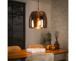Hanglamp Dain 1-lichts koperkleurig glas