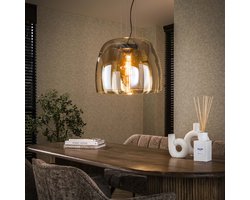 Hanglamp Dain 1-lichts XL amberkleurig glas