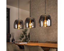 Hanglamp Dain 3-lichts chroomkleurig glas