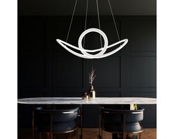Hanglamp dimbaar eettafellamp LED moderne hanglamp met afstandsbediening, metaal, CCT, 53W 4700lm 2700-5500K, H 150 cm, Wofi 11554