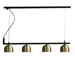 Hanglamp Dome 4 lichts zwart met goud