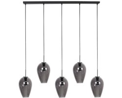 Hanglamp Drovia 4284ZW - Hoogteinstelbaar - Zwart met smoke glas - Mexlite - Design