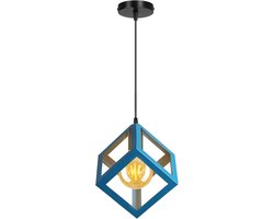 Hanglamp E27 Modern Kroonluchter Geometrische Plafondlamp voor Slaapkamer Woonkamer Keuken Blauw