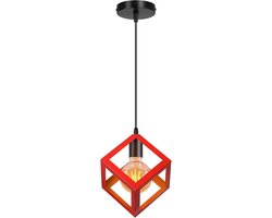 Hanglamp E27 Modern Kroonluchter Geometrische Plafondlamp voor Slaapkamer Woonkamer Keuken Rood