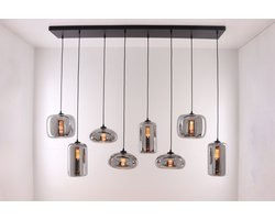 Hanglamp EEF Folded - smoke rookglazen glas - 8xE27 - 160cm