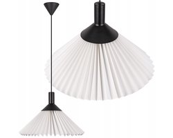 Hanglamp Eettafel Plissé Papier Zwart Wit E27 46cm