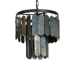 Hanglamp  - eigentijdse kroonluchter  - lamellen -  rond 30 cm  -  H30cm