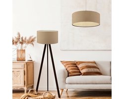 Hanglamp en staande lamp Scunthorpe wit zwart en beige