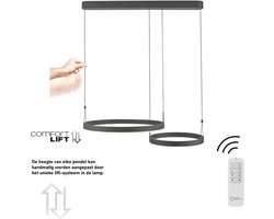 Hanglamp Esko Zwart 2 Ringen Led Comfortlift