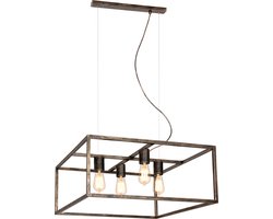 Hanglamp FANTASIA - KAGO PENDEL VIERKANT - 4X E27 - STAAL - MAX 60W