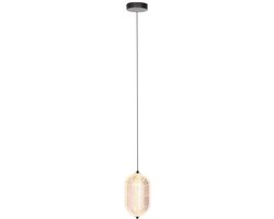 Hanglamp Geripu Ø15cm amberkleurig - hoogtes instelbaar - kunststof & metaal - Mexlite