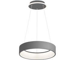 Hanglamp grijs Hanglamp dimbaar Eettafelverlichting LED, in hoogte verstelbaar, metaalgrijs, 31,5W 2500Lm warm wit, DxH 45 x 150 cm Wofi 11488