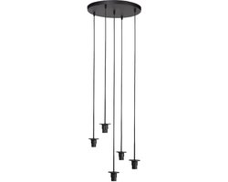 Hanglamp HaloSwap 4220ZW – Zwart, hoogteinstelbaar, kunststof/metaal, 5 E27 fittingen, Mexlite