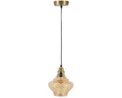 Hanglamp - Hanglamp Eetkamer - Hanglampen Woonkamer - Hanglamp Slaapkamer - Vintage - Glas - Goud