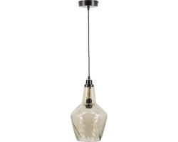Hanglamp - Hanglamp Eetkamer - Hanglampen Woonkamer - Hanglamp Slaapkamer - Vintage - Glas - Zwart