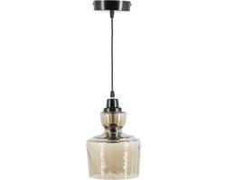 Hanglamp - Hanglamp Eetkamer - Hanglampen Woonkamer - Hanglamp Slaapkamer - Vintage - Glas - Zwart