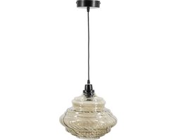 Hanglamp - Hanglamp Eetkamer - Hanglampen Woonkamer - Hanglamp Slaapkamer - Vintage - Glas - Zwart