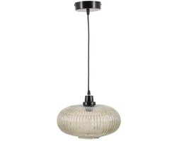 Hanglamp - Hanglamp Eetkamer - Hanglampen Woonkamer - Hanglamp Slaapkamer - Vintage - Glas - Zwart