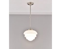Hanglamp Highlight ArtDeco Oxford - opaalglas diameter - 1xE27 - ⌀ 25 - schoollamp jaren20 jaren30